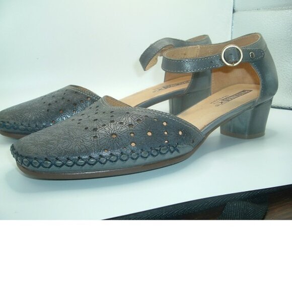Pikolinos Bohemian Mary Jane Sandals Size 39 Dk Gray Leather Shoes Women's US 9 - Picture 2 of 6